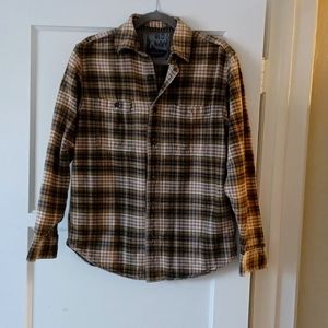 Old Navy Mens Flannel Shirt Neutral Colors Green Brown Black Beige Size S